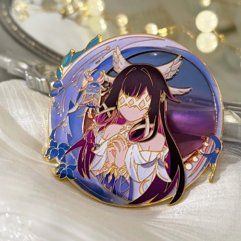 Genshin Impact Sandrone Cosplay Badges Anime Columbina Varka Alice Klee Durin Halloween Party Costumes Accessory Backpack Pins