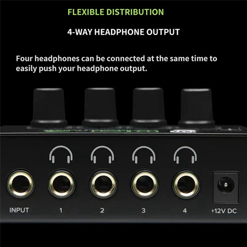 A24U 4-Wege-Kopfhörerverstärker 4 Kanal Real Stereo Hifi Kopfhörer AMP Audio USB Kopfhörerverstärker EU-Stecker