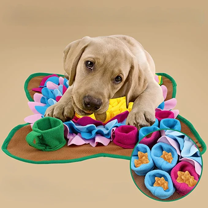 Dog Snuffle Feeding Mat Portable Pet Nosework Mat Interactive Feed Puzzle Game Mat For Dog Smell Training Treat