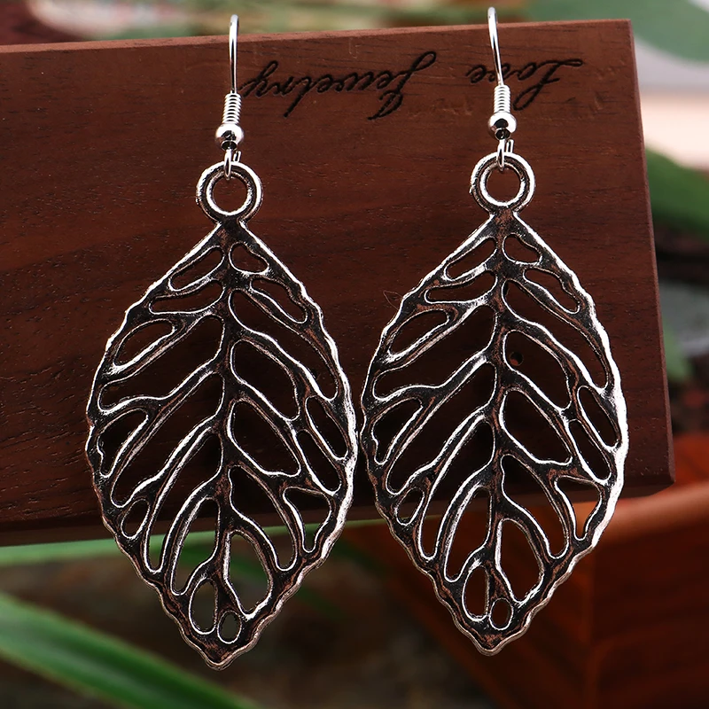 

Ethnic Alloy Hollow Tree Leaf Drop Earrings for Women Girls Party Holiday Jewelry Gifts