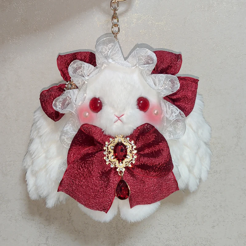 Cute Rabbit Pendant Handmade Lolita Rabbit Bow Cute Gift for Girls Original Keychain Key Chain