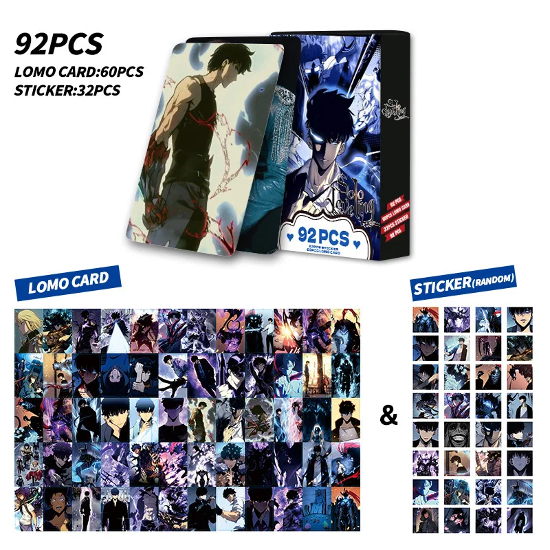 92 stks/set Anime Solo Leveling Kaarten LOMO Card Photocard Voor Fans Collection Gift