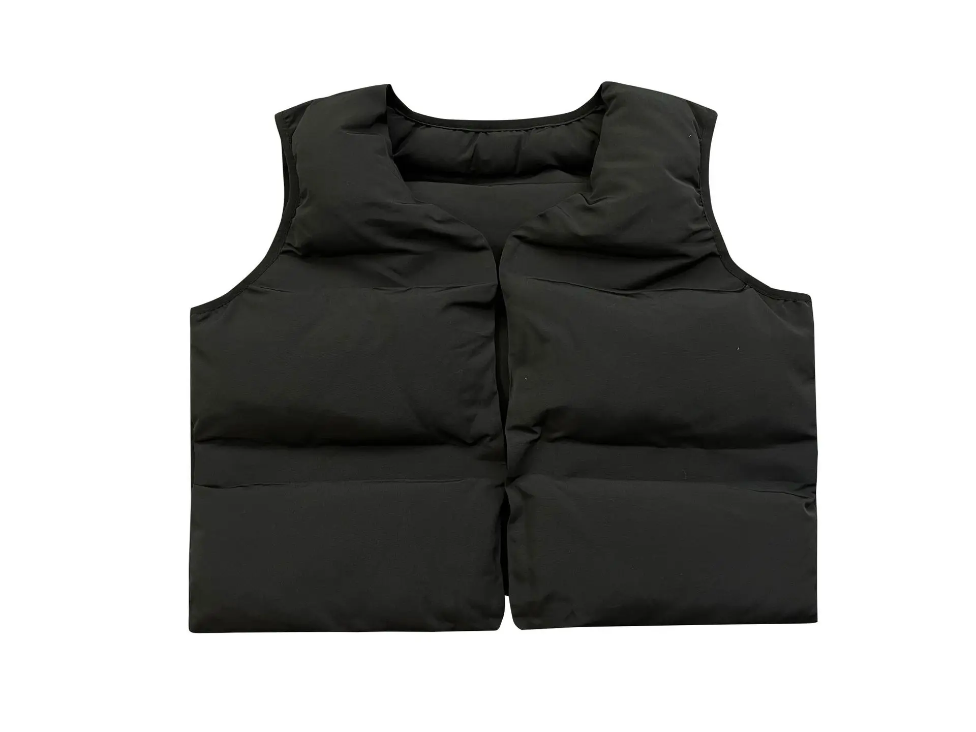 Men\'s Fashion Puffy Waistcoat Cotton Padded Thick Warm Puffer Vests High Streetwear Winter Thermal Sleeveless Parkas Solid Color