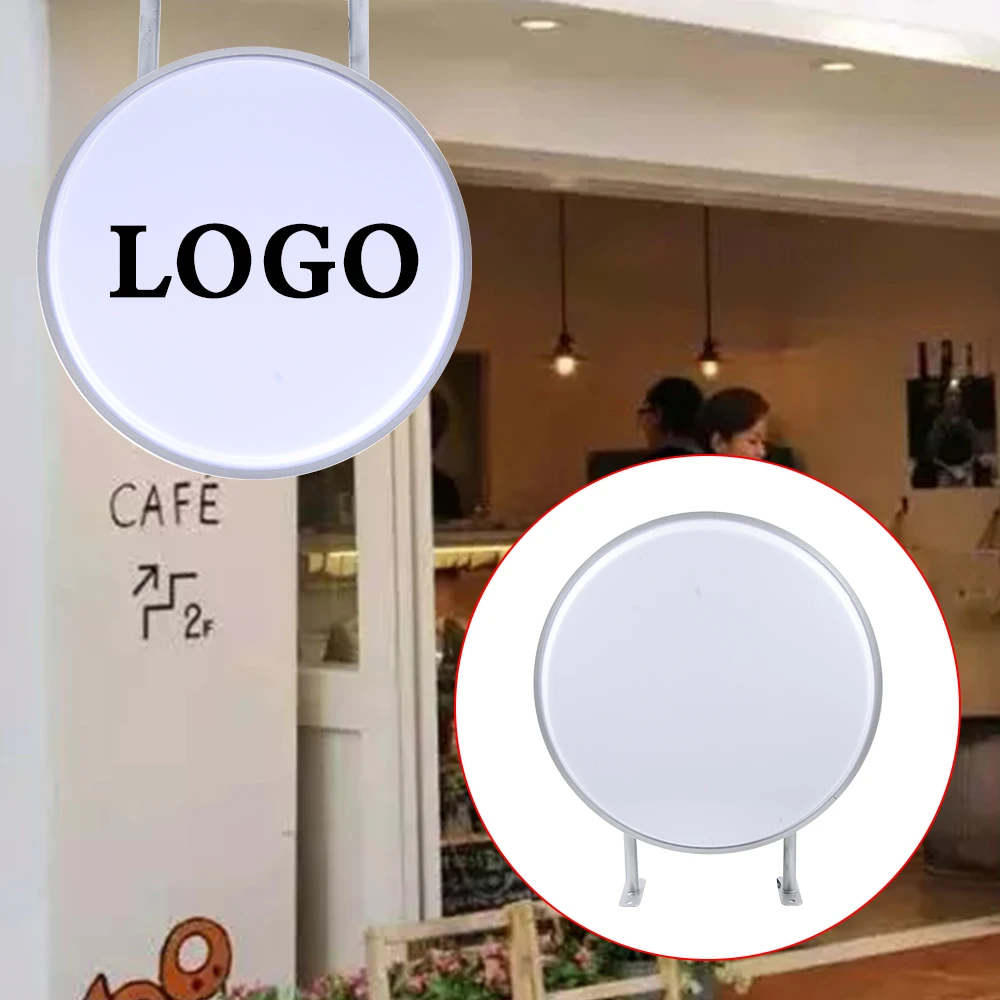 

Double Sided Round Outdoor/Indoor Light Box Aluminum Frame Round LED Back-lit Shop Signs Advertising Light Box