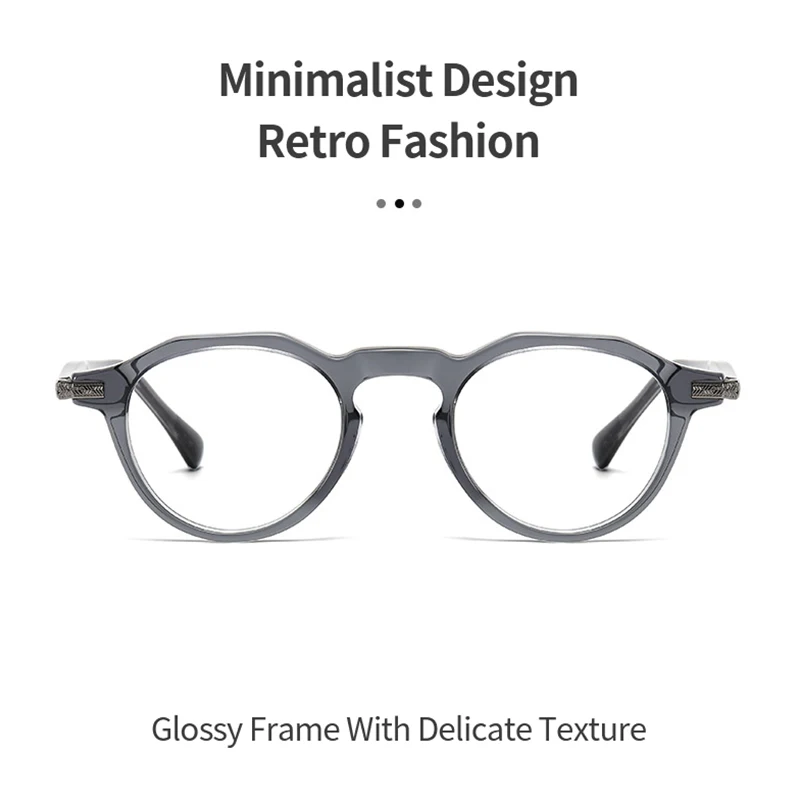 MOMOJA Men's Women's Retro Large Size Eyeglasses Frames Acetate Frames Can Be Fitted With Optical Prescription Lenses 211