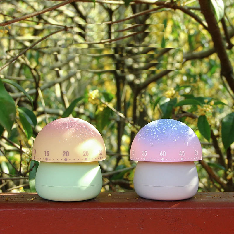 Mechanical Kitchen Timer, Cute Mushroom Timer for Kids, 60 Minutes Manual Countdown Timer for Classroom, Home, Study and kitchen