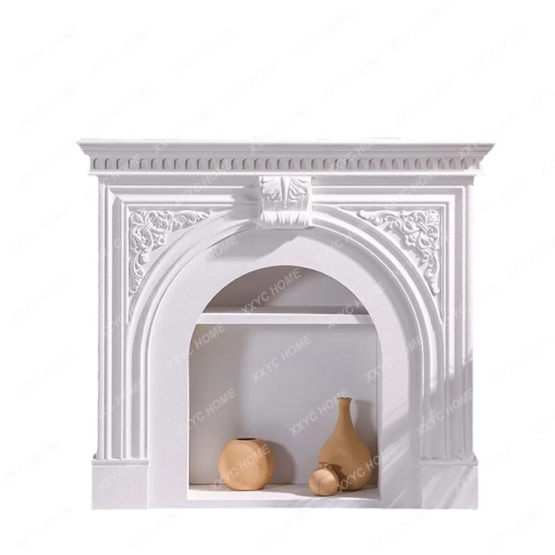 

American and European Style Bed & Breakfast Villa Living Room Simulation Flame Fireplace Cabinet Curio Cabinet