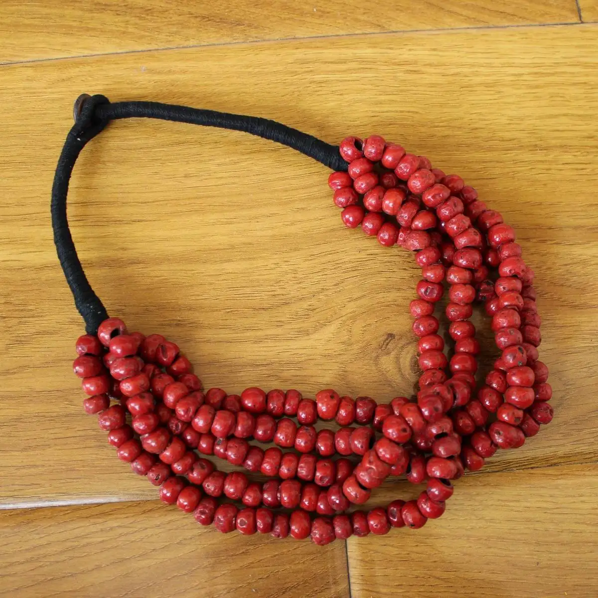 NK160 Vintage Tibetan Red Artificial Coral Beads Necklace,Handmade Nepal 5 Layers 53cm Women Necklace