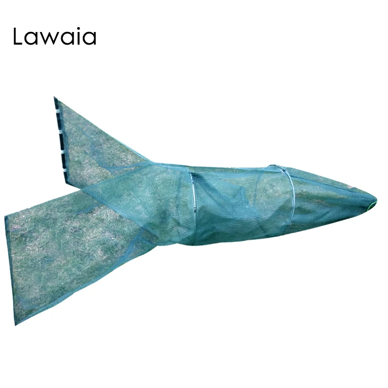 Lawaia Small Fishing Net Cage Fish Trap Crab Net Trawl Lobster Fish Cages 1M Tail length Fishing Tools and Equipment