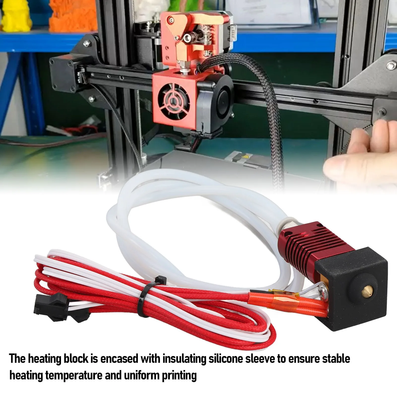 Hotend Kit for Ender 5 Series 0.4mm Brass Nozzle Stable Heating 3D Printer Assembled Hotend