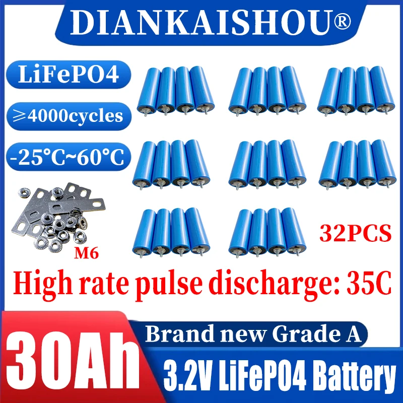 32PCS 3.2V 30Ah Lif…