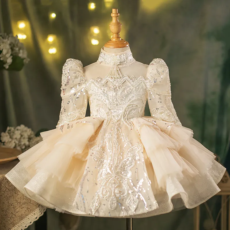 

2026 Kids Formal Princess Dress Children Girls Elegant Fashionable Birthday Gown Flower Girl Piano Performance Pageant Wedding