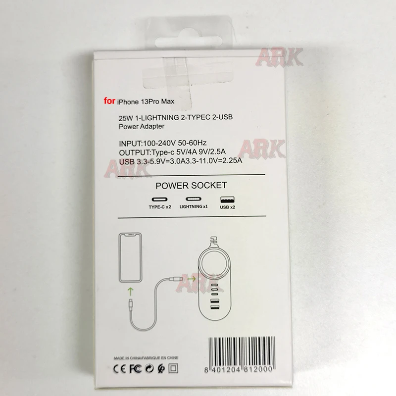 PD 35W 5พอร์ต USB C Charger Quick Charge Wall Charger 1M สายเคเบิลอะแดปเตอร์ไฟ UK EU US สำหรับโทรศัพท์มือถือชาร์จสำหรับ IPhone