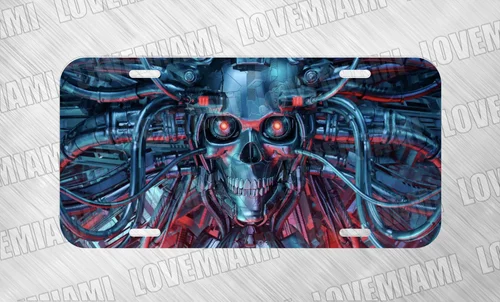 Cyber AI Robot Machine Sci Fi Skynet License Plate Auto Car Tag FREE SHIP Aluminum
