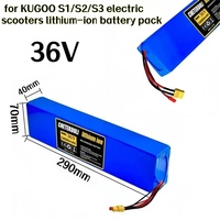 36V 10000mAh 18650 Replacement Battery Pack 10S3P-500W High Power with Built-in BMS for KUGOO S1/S2/S3 Electric Scooters.
