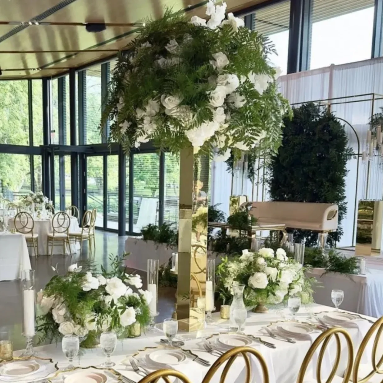 

10pcs)Luxury wedding props flower arrangement acrylic cylinder vase flower runway road lead stage wedding center flower stand