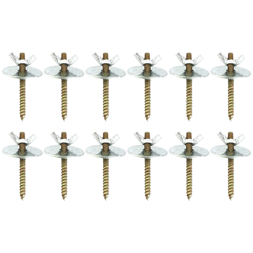 

12 Sets Bird Perch Screws with Gaskets Stand Bar Accessories Hardware Birdcage Feeder