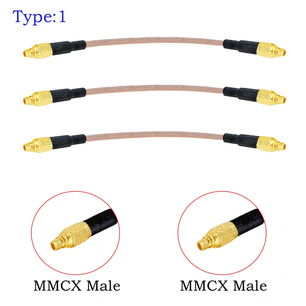 2Pcs/Lot MMCX Male to MMCX Female Straight /Right Angle Connector 50 Ohm RG316 RF Coaxial Cable Pigtail Extension Coax Jumper