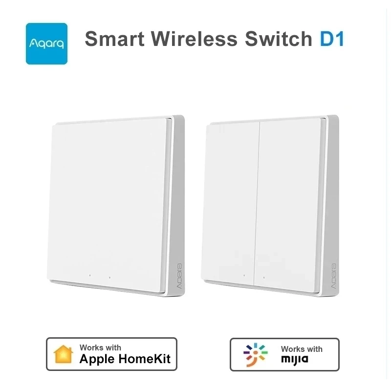 Interruttore wireless da parete intelligente Aqara originale D1 ZigBee Pulsante interruttore luce chiave telecomando Funziona con l'APP Mi Home HomeKit