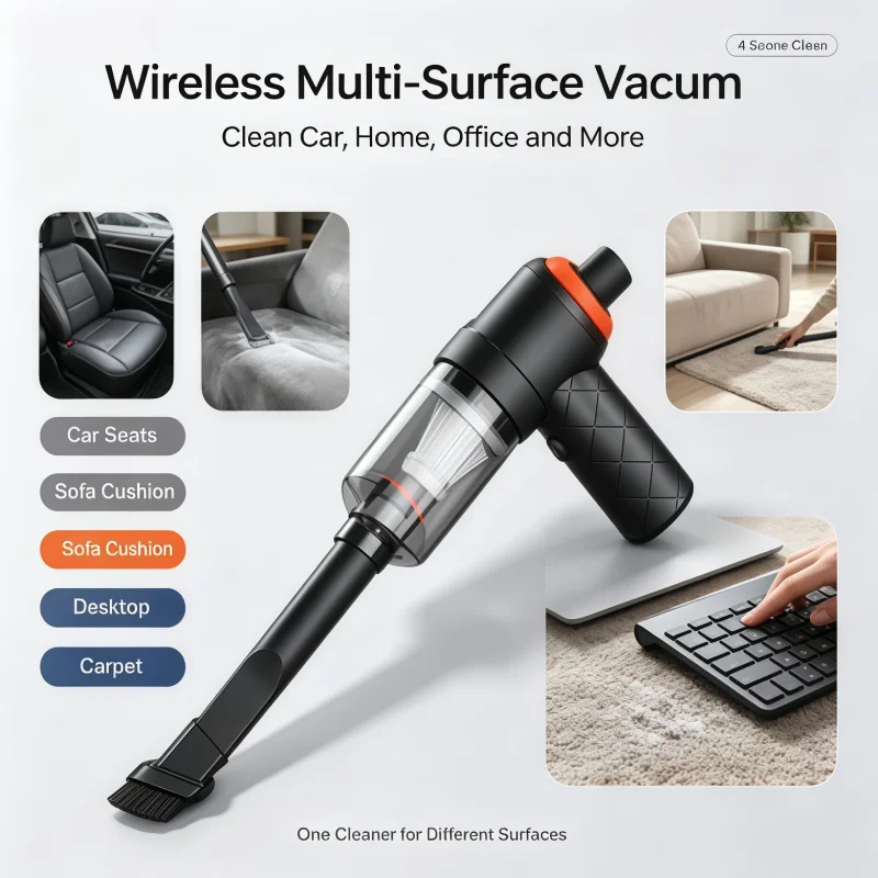 2026Hot Cordless Dust Handheld Auto Portabale Vacuum Wireless Car Vacuum Cleaner High-power Vacuum Cleaner For Home Office Car