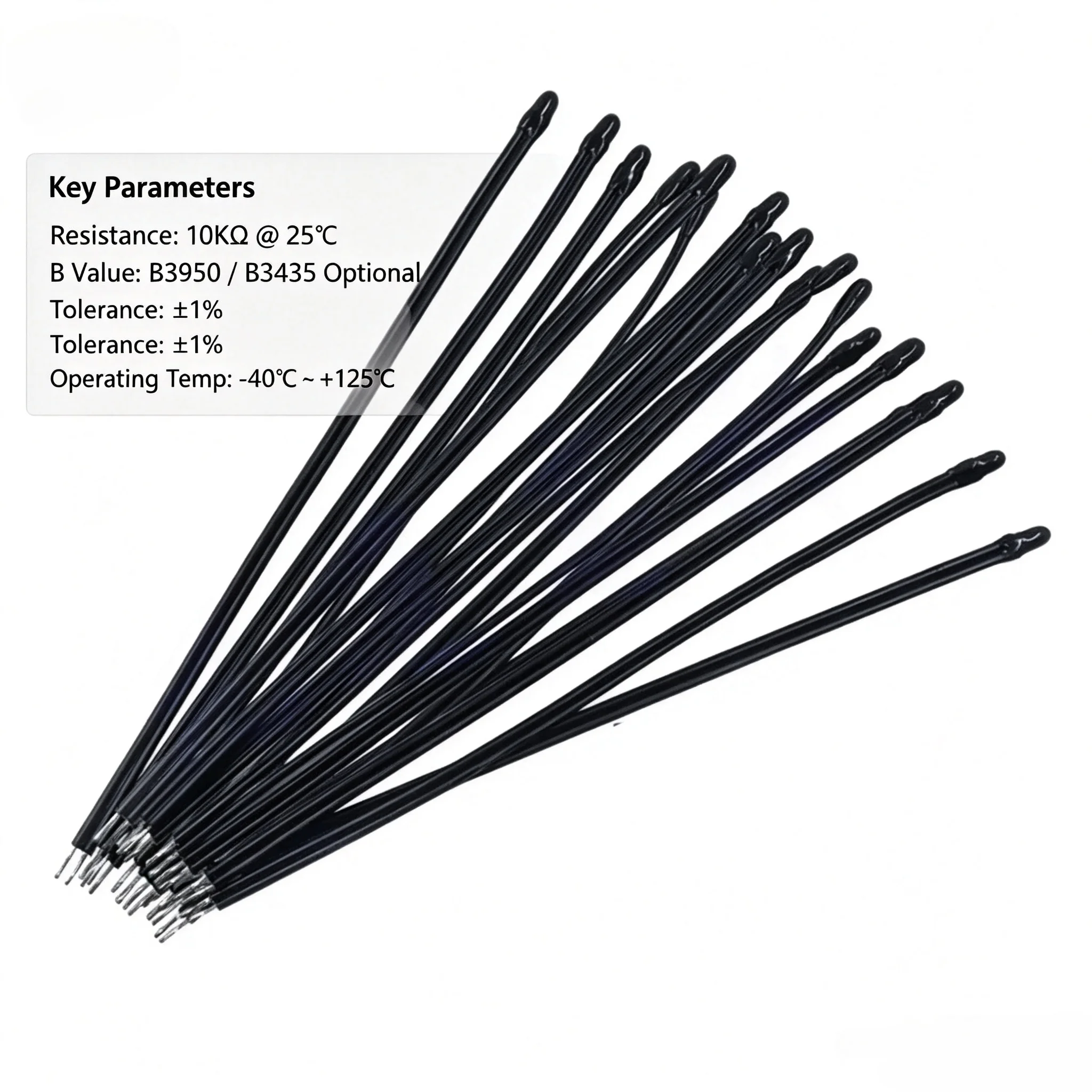 10PCS NTC Thermistor Thermal Resistor MF52D 10K 100K Probe strap wire B3950 B3435 1% Temperature control sensor