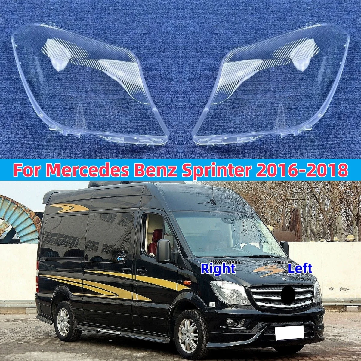 

For Mercedes-Benz Sprinter 2016 2017 2018 Headlight Cover Car Headlamp Lens Glass Replacement Front Lights Auto Shell