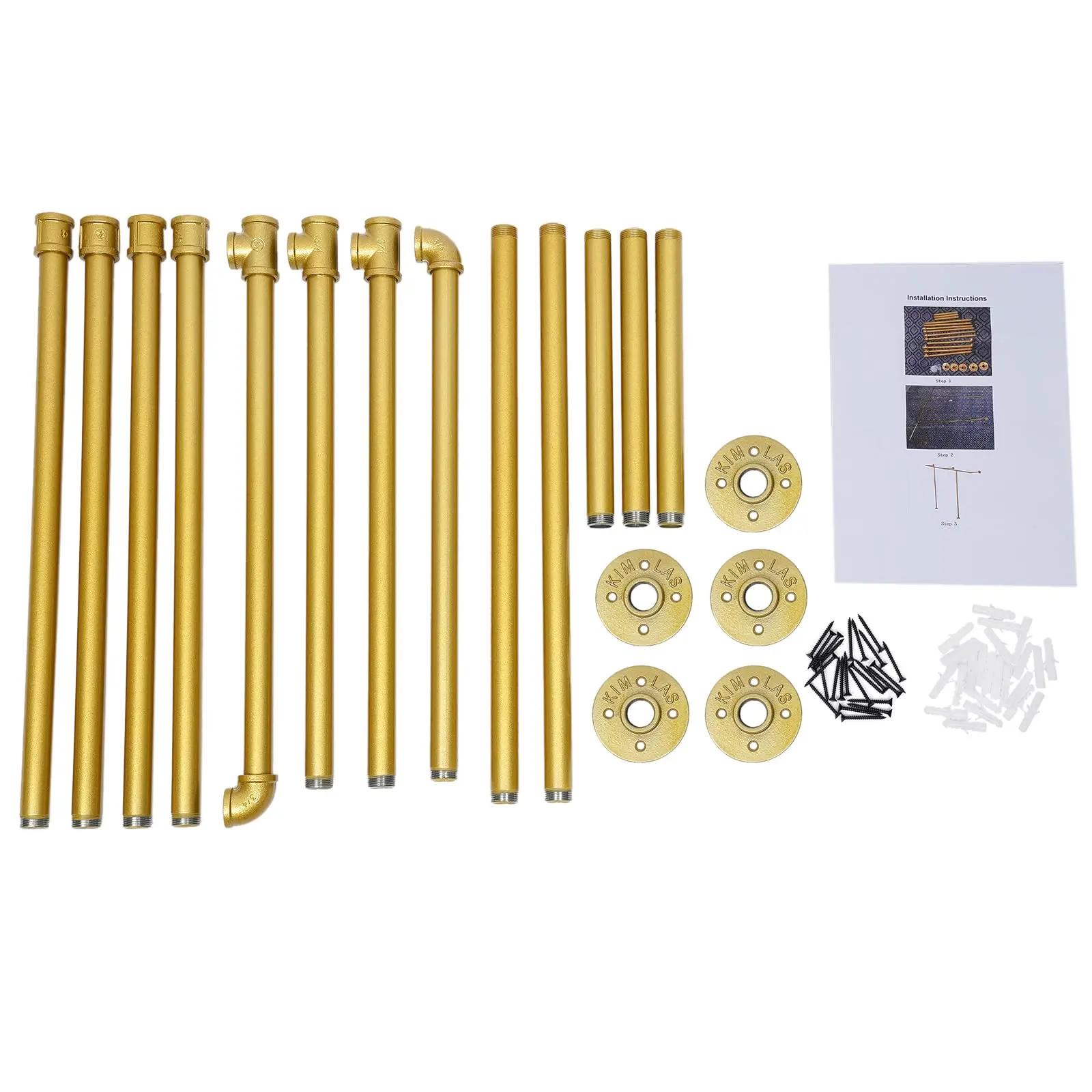 رف الملابس المثبت على الحائط، رف الملابس الصناعي، نظام خزانة الملابس، رف الملابس المثبت على الحائط باللون الذهبي