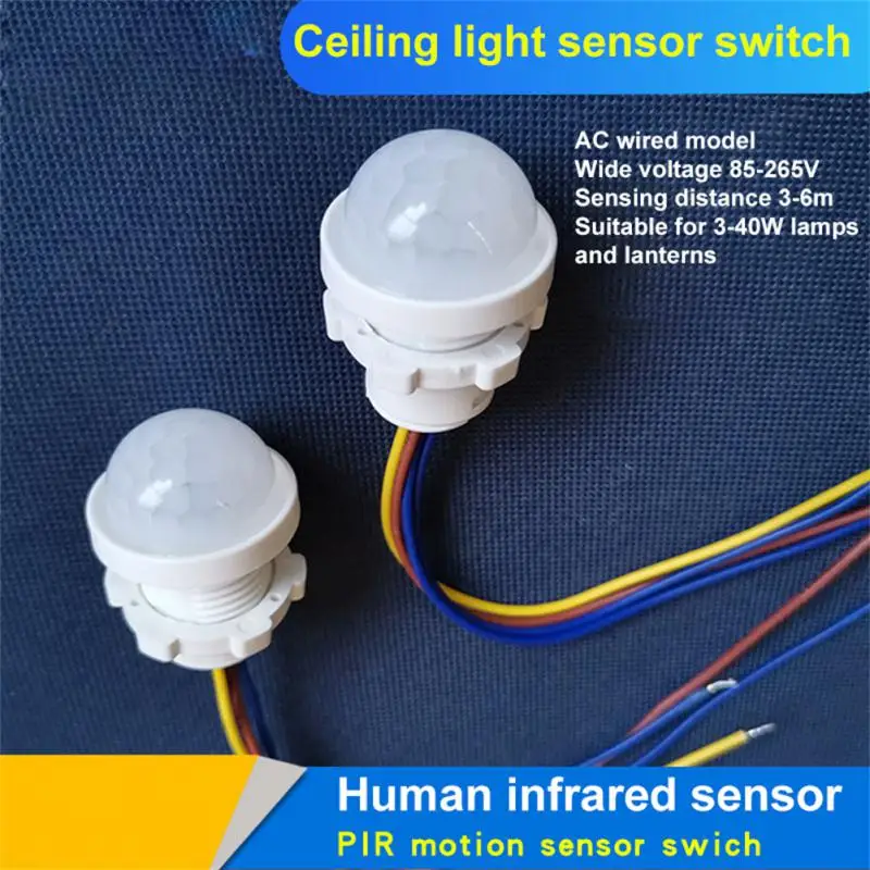 Human Body Sensor Adjustable LED Night Light Sensor Switch PIR Infrared Human Body Induction Motion Sensor Detector Switch 2024