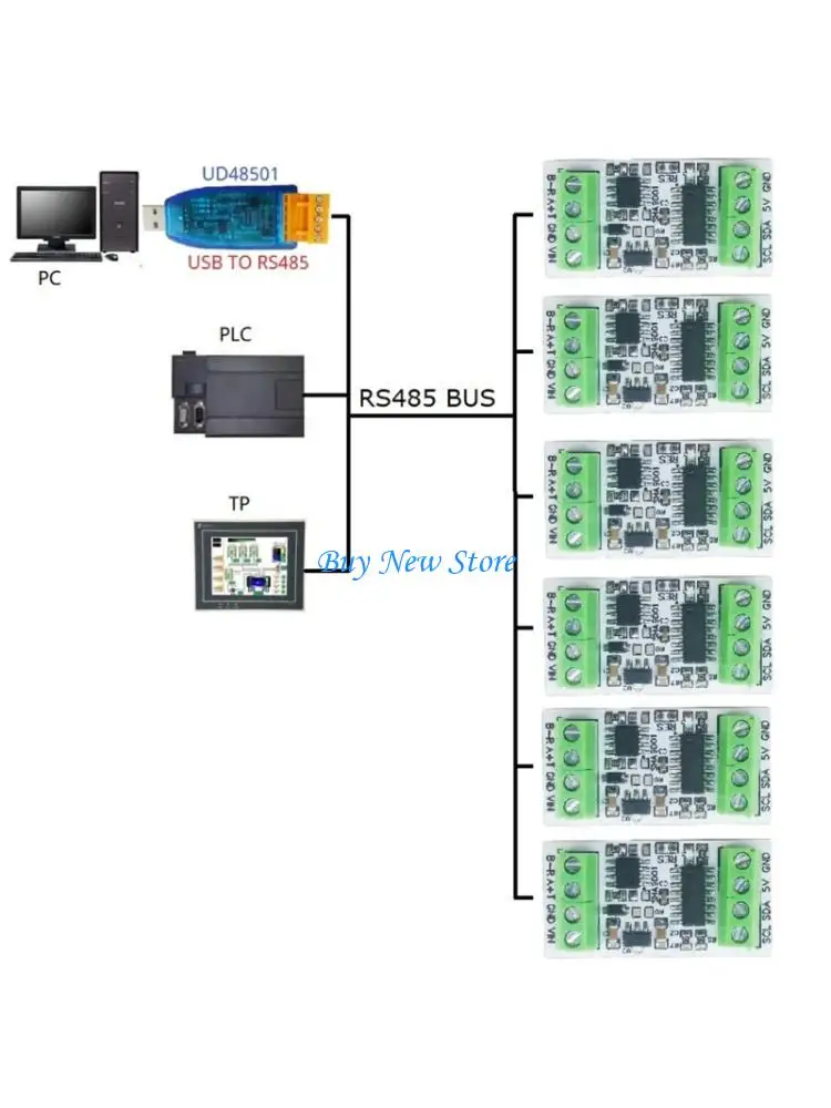 

20ce SHA9D01 RS485 TTL232 MODBUS RTU Плата адаптера преобразует датчики SHT30 Данные Данные Индустлиальные