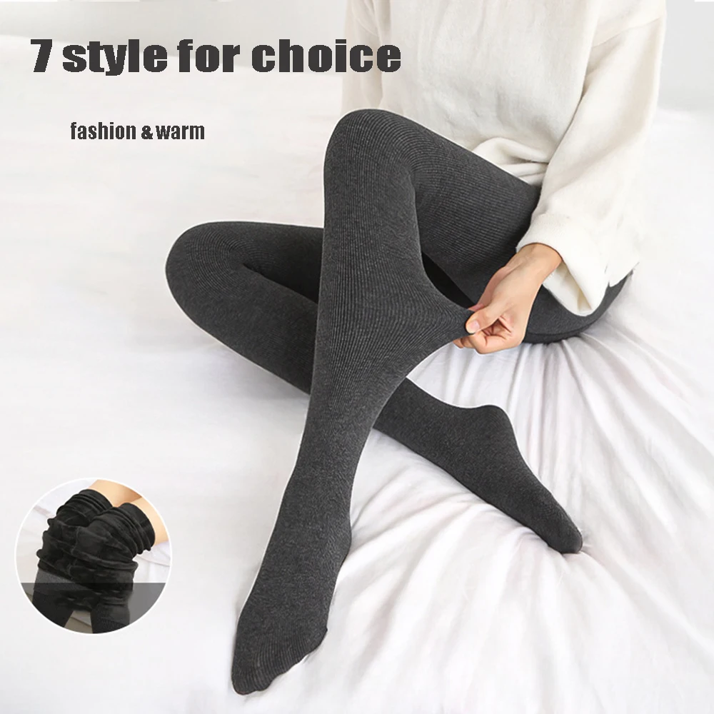 Women's Thermal Winter Tights Fleece Lined Sheer Velvet Pantyhose Thick Warm Leggings with Plush Inner Layer Women's Clothing