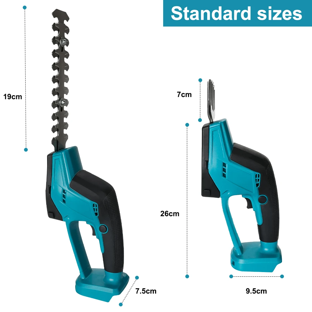 Cordless Hedge Trimmer Electric 2-in-1 Hand Held Grass Shear Shrubbery Clipper 18V Electric Grass Cutter for Garden and Lawn