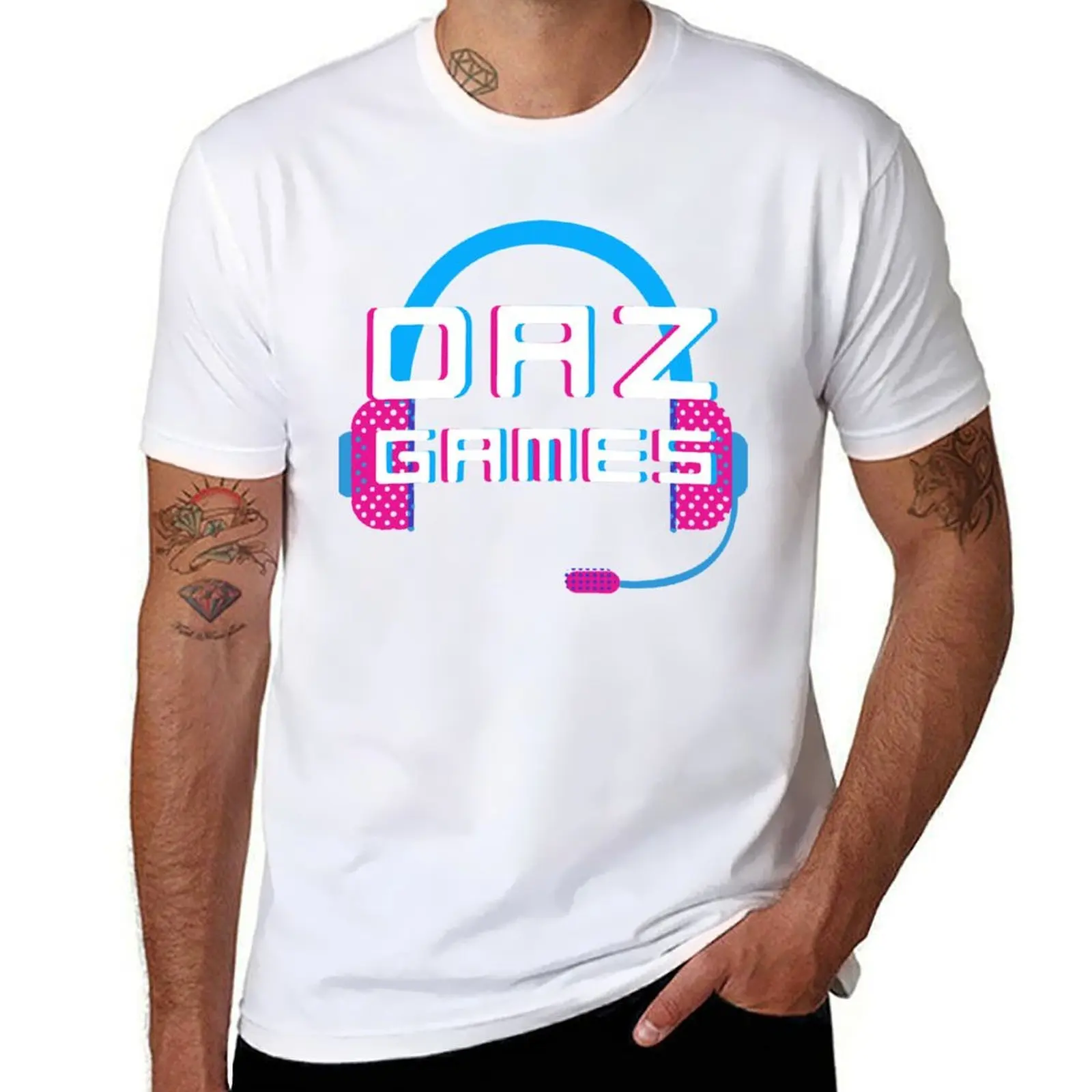 

Daz Games Headphone T-Shirt t shirt man cotton t shirt man plain T-Shirt