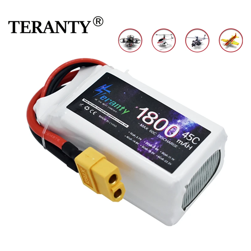 TERANTY 11.1V 1800mah 45C akumulator LiPo do helikoptera RC Quadcopter FPV części do dronów wyścigowych z wtyczką XT60 bateria 3S