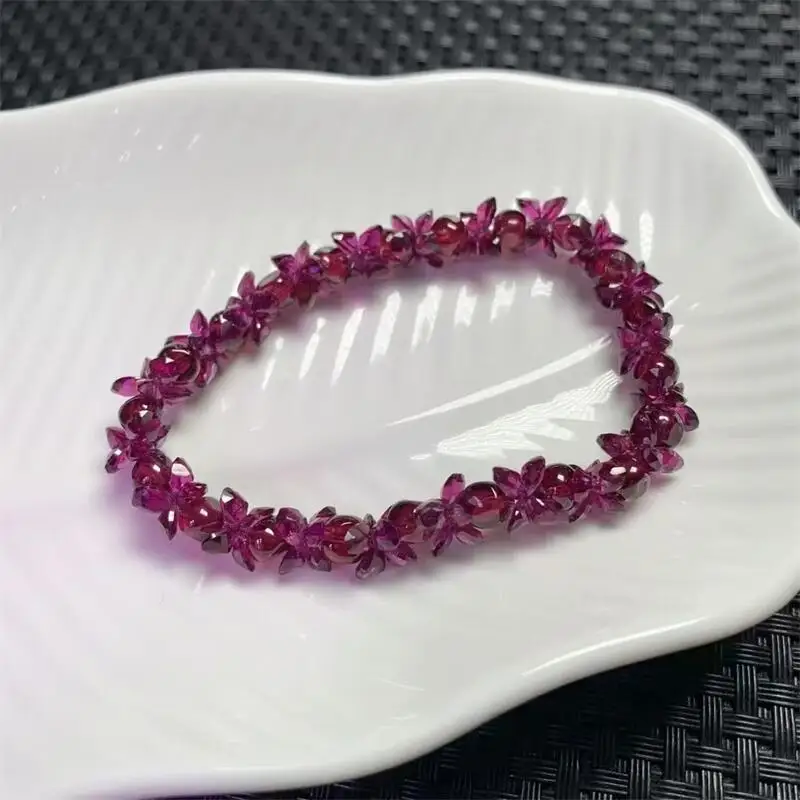 AliExpress NONE Natural Purple Garnet Gravel Stone Bracelet Women Beautiful Colorful Crystal Energy Healing Fashion Jewelry 1PCS