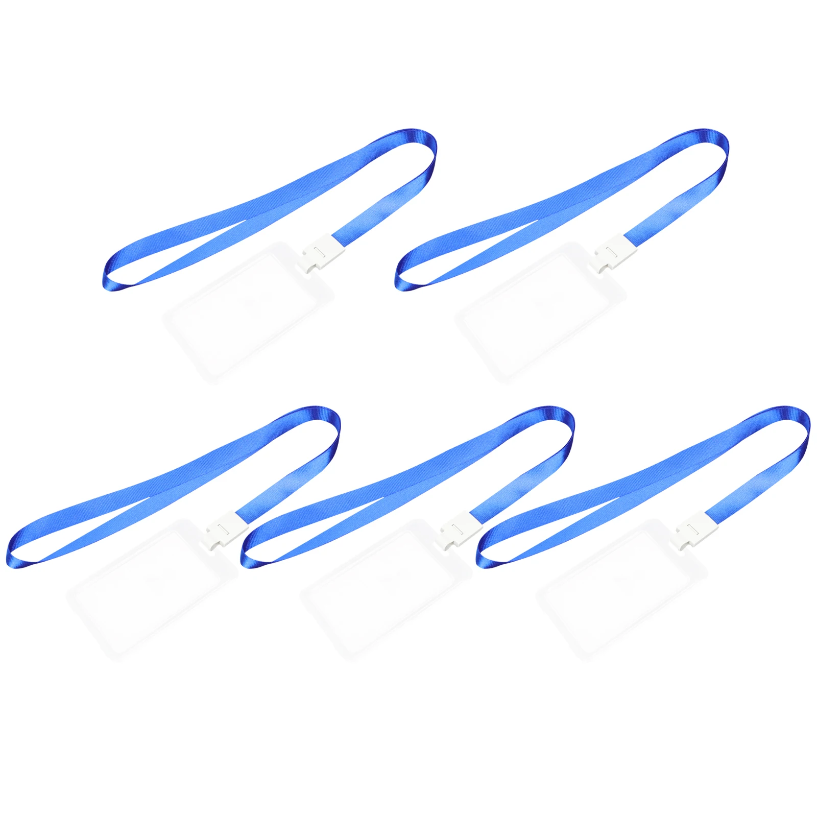 

5pcs Work Badge Holders Id Card Covers For Staff Nurses Students Lightweight Reusable Lanyard Easy Assembly Convenient