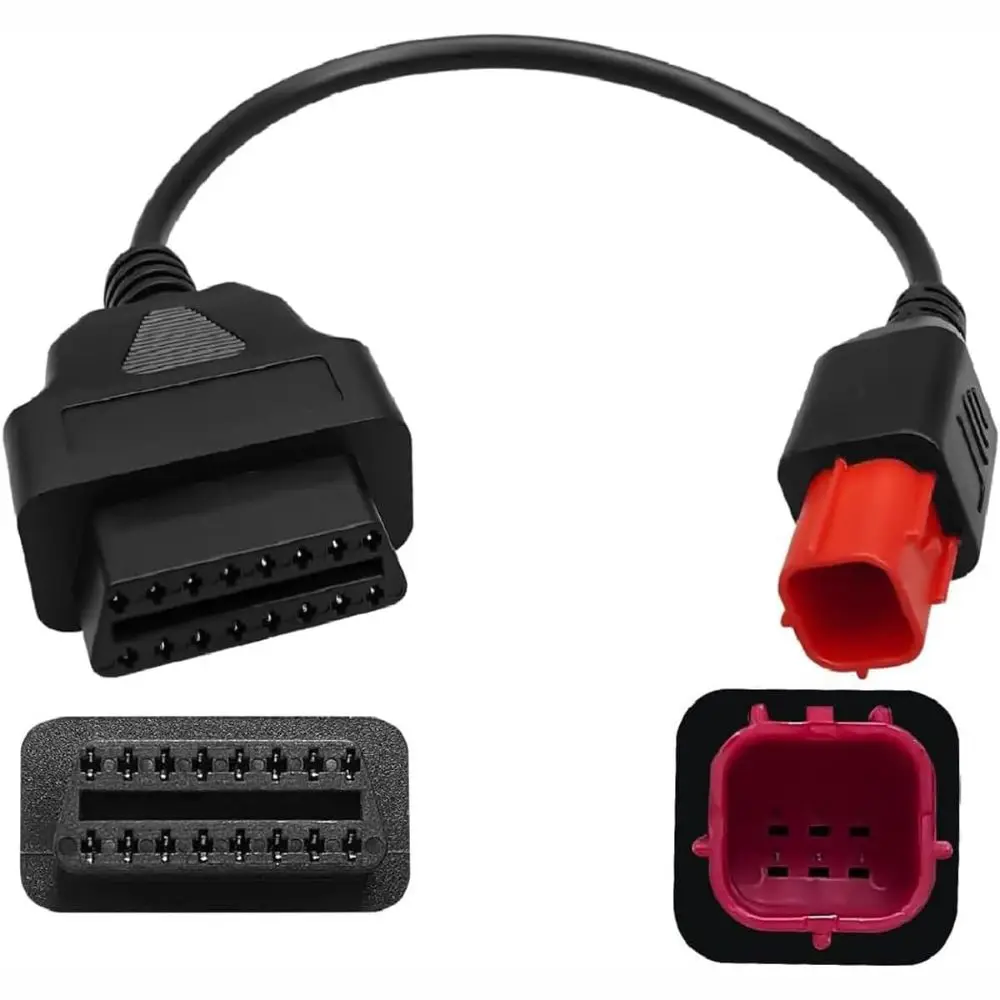 6 Pin OBD2 Connector Cable Diagnostic Tool Compatible Extension Design Motorcycle OBD Cable OBD2 Diagnostic Cord For Yamaha