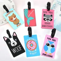 Etiqueta de equipaje de viaje de silicona Unisex, etiqueta colgante para maleta, avión con tarjetas de identificación de nombre, accesorios de viaje de Color sólido antipérdida