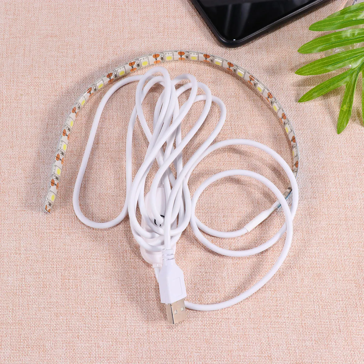 Touch Switch Light Strip 5V USB Portable Self-Adhesive White LED Light Ribbon for Sewing Machine Home Background Decoration