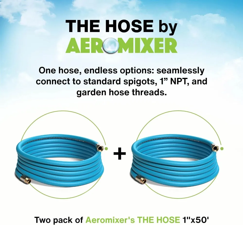 2-Pack 50ft 1 Inch Heavy Duty Garden Hose 650PSI Kinkless Durable Outdoor Water Hose for Watering Plants And Lawn Care