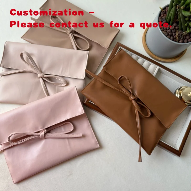 

custom.Chuanghua Customizable Flat Makeup Bag Lady Fashion Envelope PU Leather Textile Packaging Stylish and Fashionable