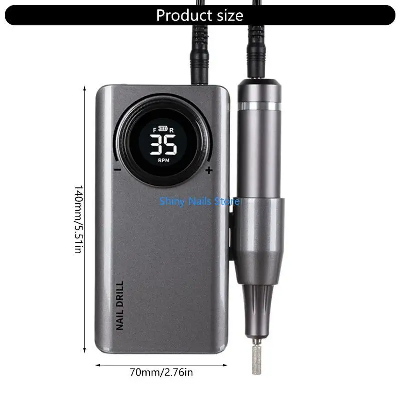 Máquina elétrica da broca do prego 0-35000rpm para unhas acrílicas e pedicure do manicure com 6 bocados broca e faixas