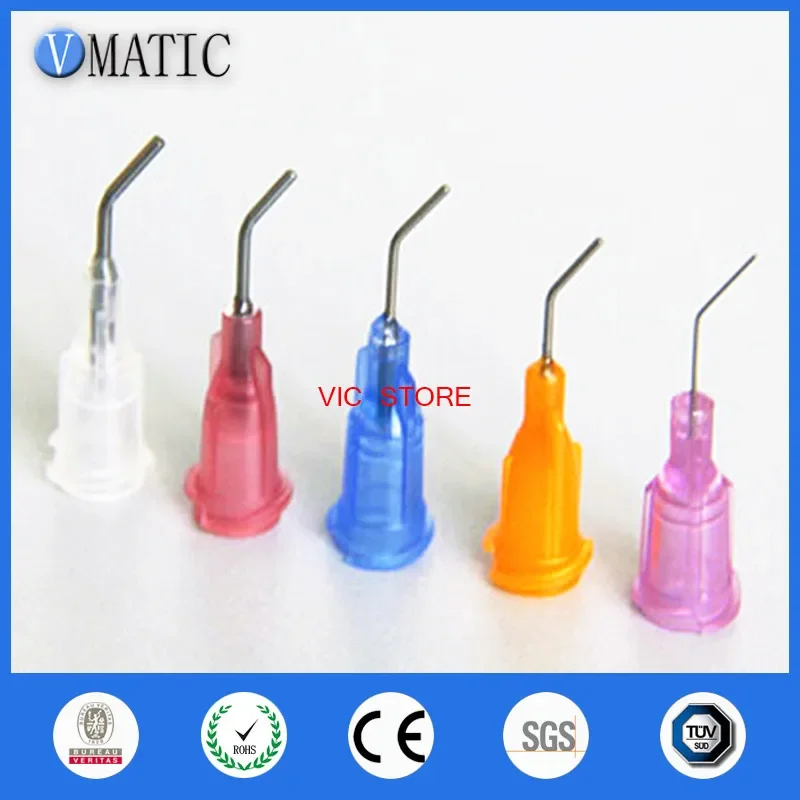 Free Shipping 0.5'' 100Pcs Bent Dispenser Tips / Flow Needle Tips / 45 Degree Bent Liquid Dispensing Needles 1/2 Inch