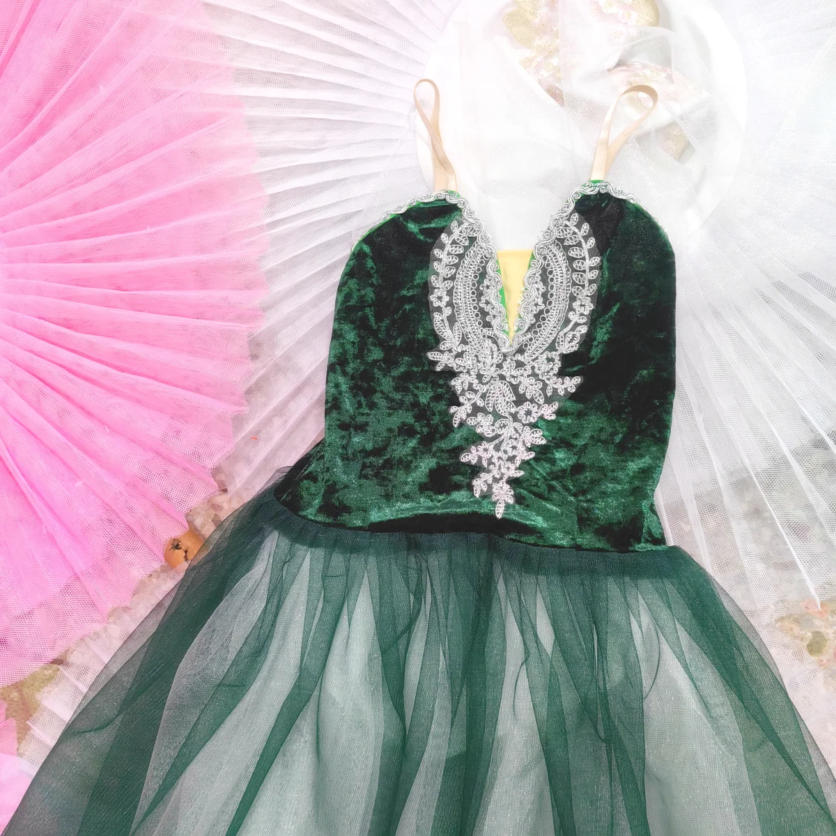 Blackish Green Women Ballet Tutu Dress Skirt Velvet Top Sling Girls  Professional Belly Costume Vestidos - AliExpress 200000532