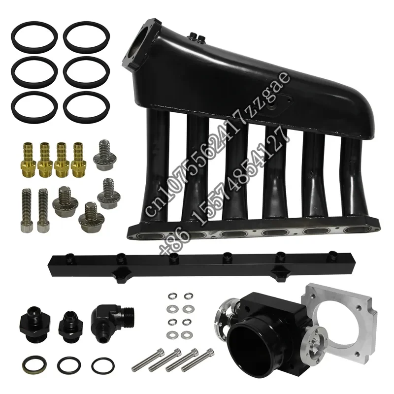 Black Intake Manifold +Throttle body+ Fuel Rail Kits Fits For E36 M50 M52 M54 325i 328i 323i M3 Z3 E39 528i