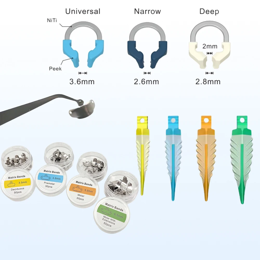 

NITI Metal Dental Matrix Bands Sectional Contoured Clamp Ring Matrices System Dentist Tools Clamping Materials