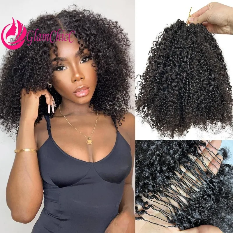 عالية الجودة الأفرو غريب مجعد 4c السائبة الكروشيه الشعر البشري للنساء الطبيعي الأسود البرازيلي عذراء تمديدات شعر ريمي 14-26 بوصة