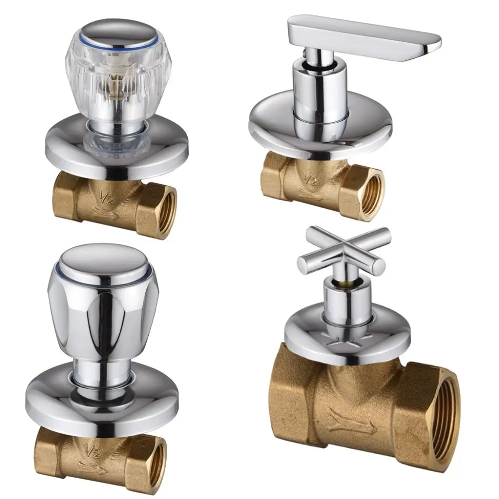 

1/2 "3/4" запорный клапан для душа, четверть токарных/полно точеный, открытый, быстро трубопроводный звено, скрытый переключатель, латунный аксессуар для водопроводной трубы