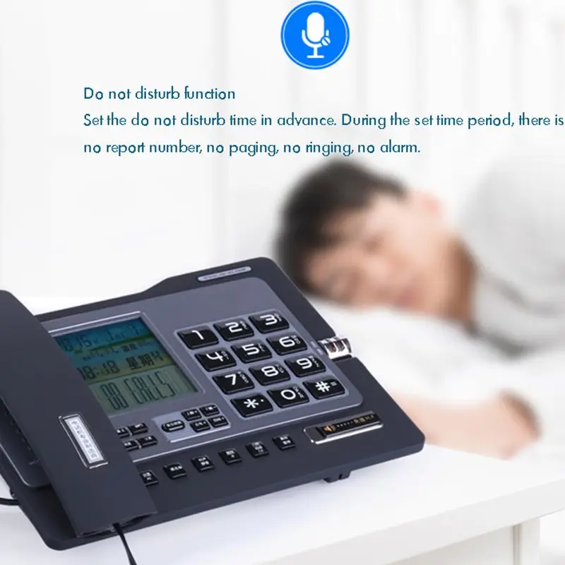 Office Home Corded Telephone Phone with Caller ID/Call Waiting, Speakerphone, Blacklist, Dual Interface Calculator & Alarm Clock