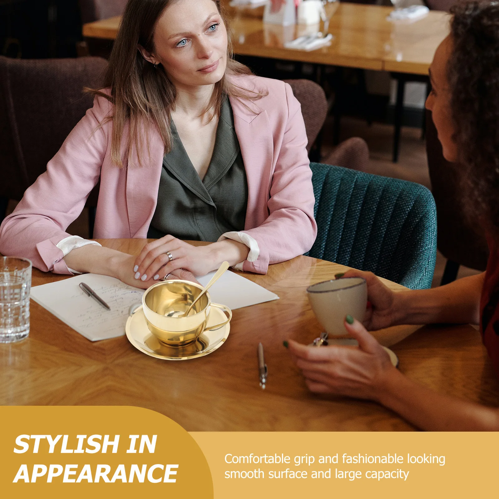 

1 комплект, изысканный набор кофейных чашек, бытовая кружка, большая емкость, гладкий дизайн, чайная чашка, удобная ручка, кофейная кружка