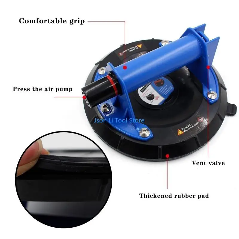 Y08D Piring Vakum Vakum Tahan Lahan Piring Vakum Tugas Berat Dengan Pegangan untuk Ubin Kaca Mirror Memindahkan Granit Lifting